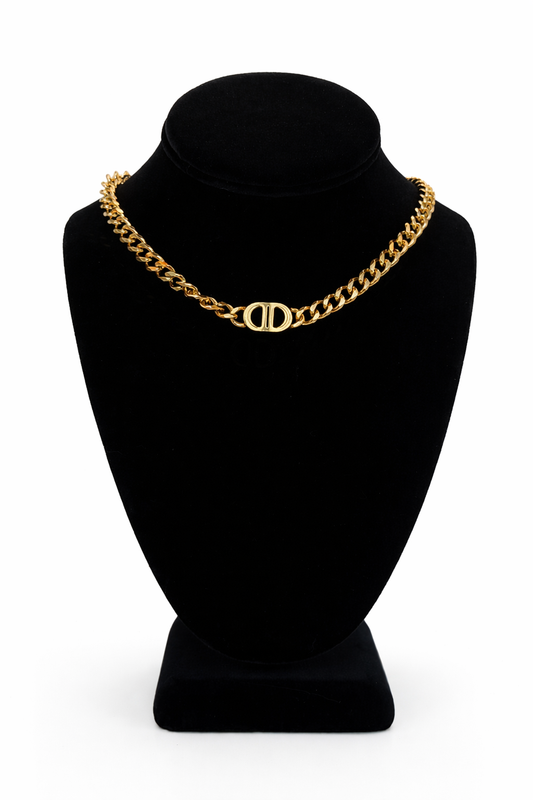 Gold titanium stainless steel.